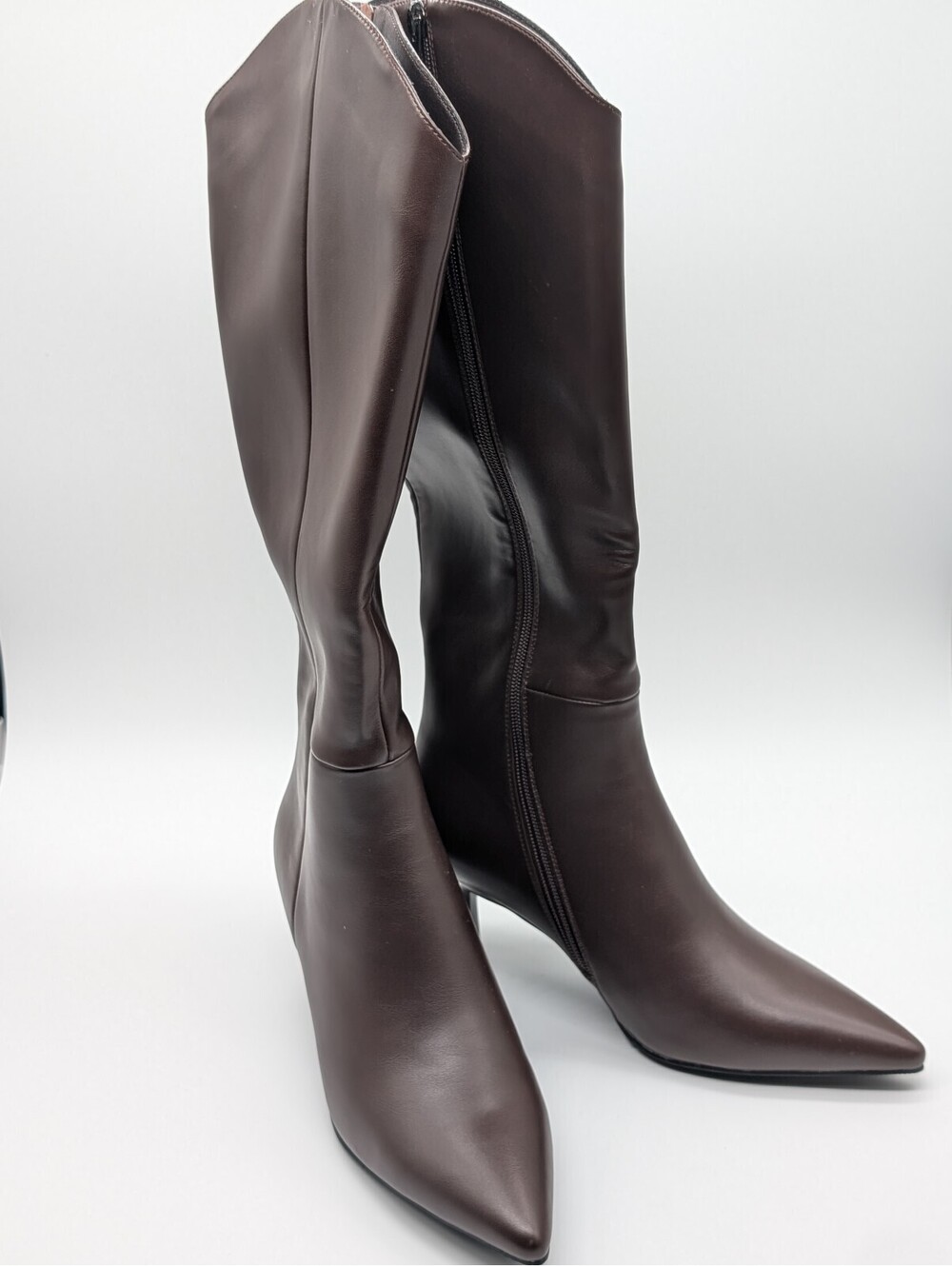 ElegaStep Women's Size 7.5 Chocolate Brown Knee-High Boots